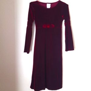 EUC Rose Cottage girls faux velvet dress sz 8